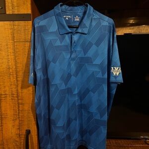 Antigua Men's Royal Blue Geometric Polo Shirt